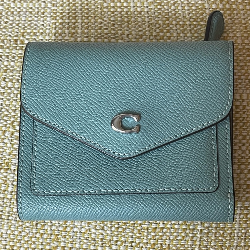 Coach Aquamarine Blue Leather Women's essential wallet